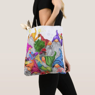 Bolso De Tela Navidades se burlan del Fiesta Gnome feliz