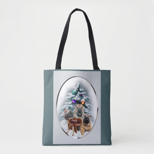 Bolso De Tela Navidades Shar-Pei de China (Anverso)