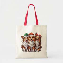Bolso De Tela Navidades Shetland Sheepdogs