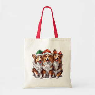 Bolso De Tela Navidades Shetland Sheepdogs