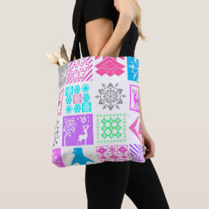 Bolso De Tela Navidades sin foco elementos de copo de nieve geom