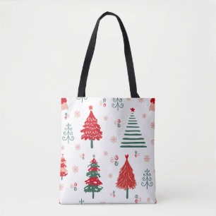 Bolso De Tela Navidades singulares del patrón de árbol escandina