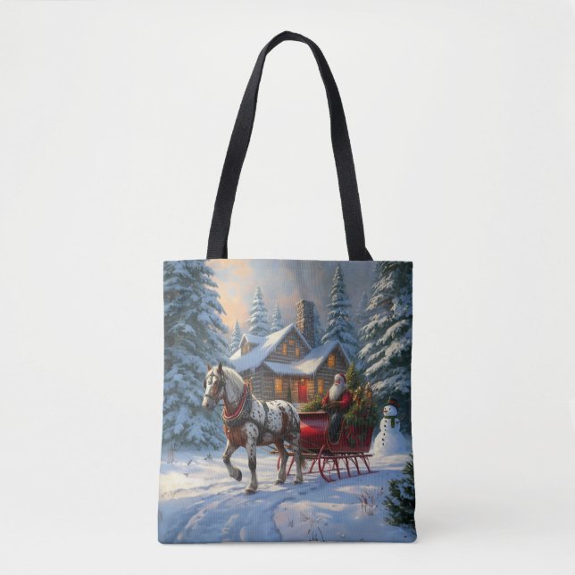 Bolso De Tela Navidades Sleigh Santa (Anverso)