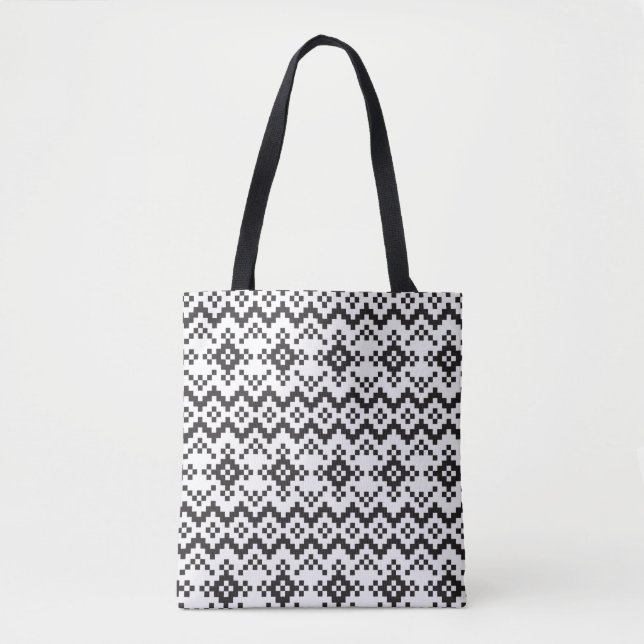 Bolso De Tela Navidades Snowflakes Fair Isle Seamless Patternart (Anverso)