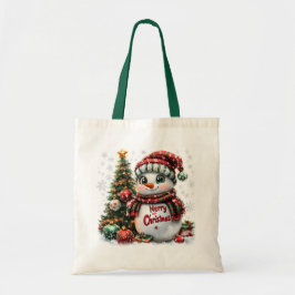Bolso De Tela Navidades Snowman