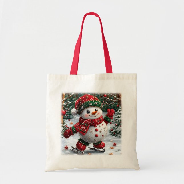 Bolso De Tela Navidades Snowman (Frente)