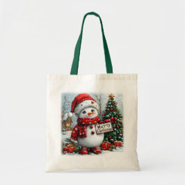 Bolso De Tela Navidades Snowman