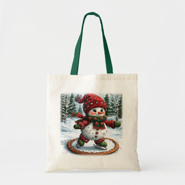 Bolso De Tela Navidades Snowman (Frente)