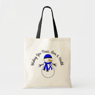 Bolso De Tela Navidades Snowman Colon Cancer Ribbon