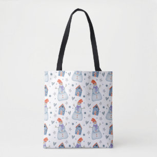 Bolso De Tela Navidades Snowman Seamless Pattern Holiday
