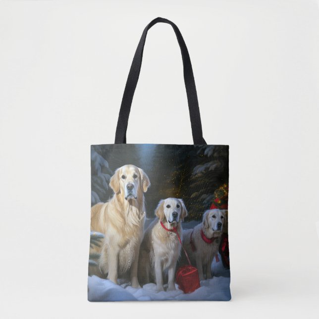 Bolso De Tela Navidades Snowy Sleigh Decoran (Anverso)