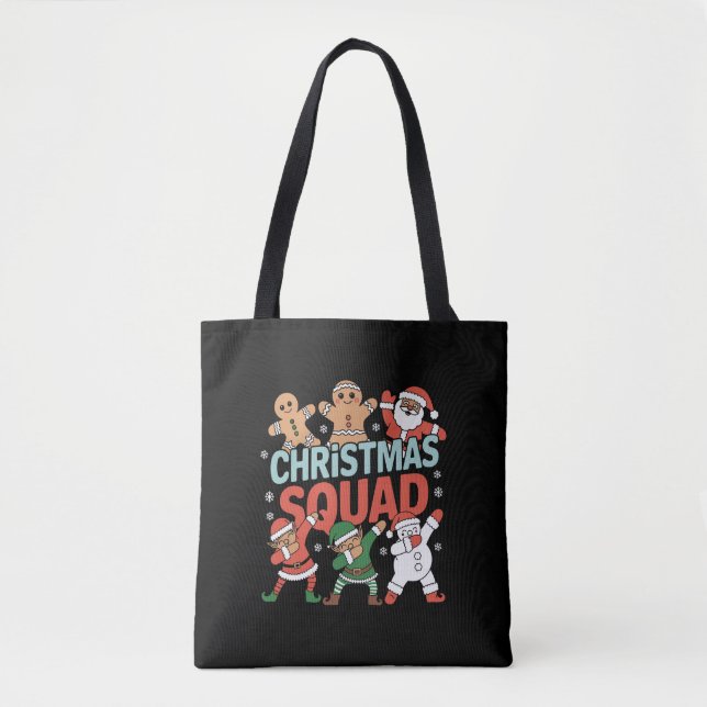 Bolso De Tela Navidades Squad Santa Dabbing Elf (Anverso)