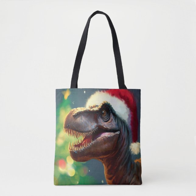 Bolso De Tela Navidades T-Rex 2 (Anverso)