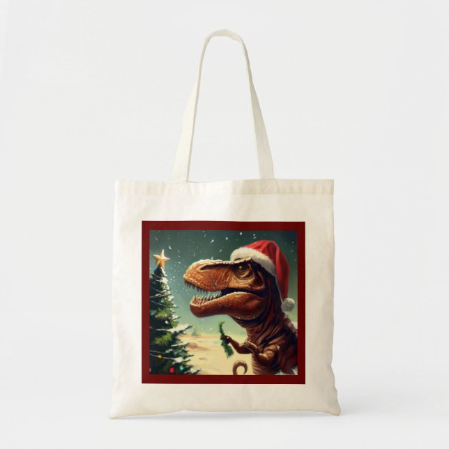 Bolso De Tela Navidades T-Rex 4 (Frente)