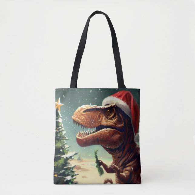 Bolso De Tela Navidades T-Rex 4 (Anverso)