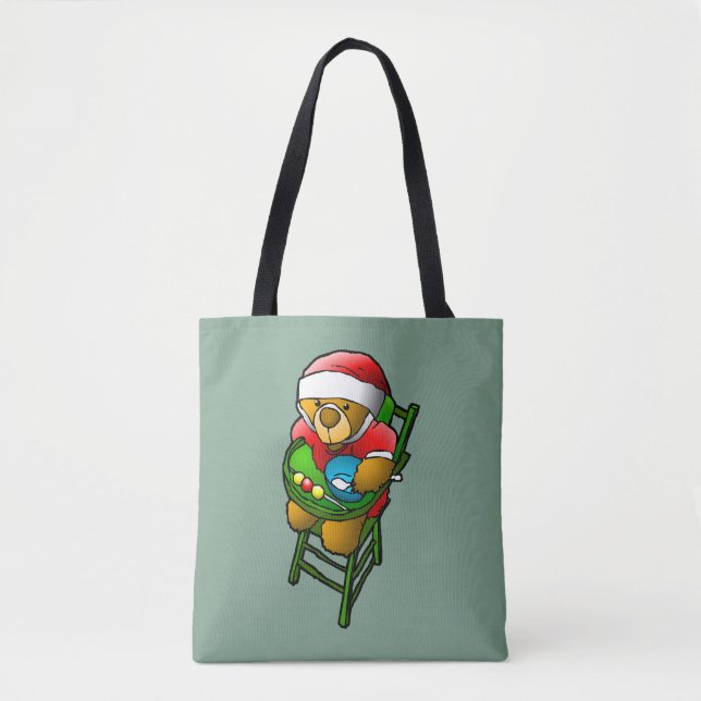 Bolso De Tela Navidades Teddy Bear (Anverso)