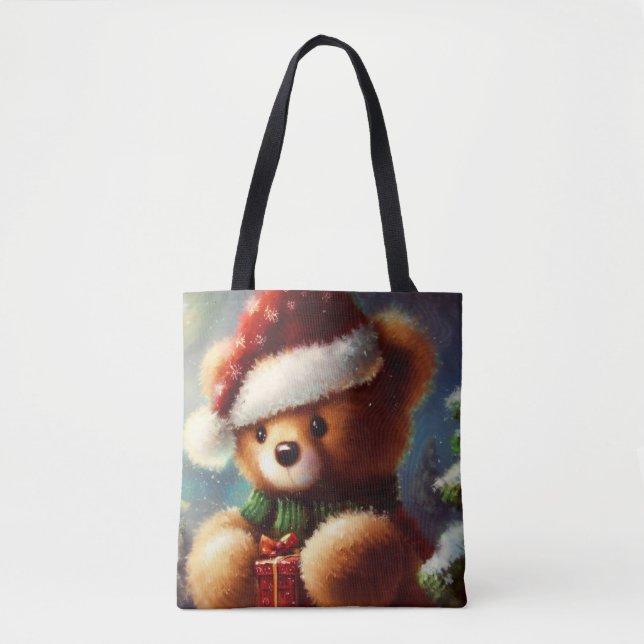Bolso De Tela Navidades Teddy Bear 2 (Anverso)