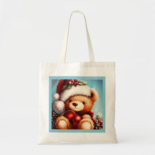Bolso De Tela Navidades Teddy Bear 4 (Frente)
