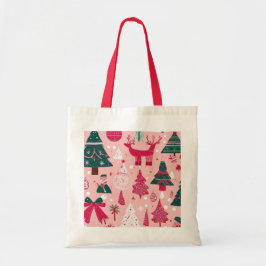 Bolso De Tela Navidades temática árboles de Navidad copos de nie