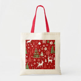 Bolso De Tela Navidades temática árboles de Navidad copos de nie