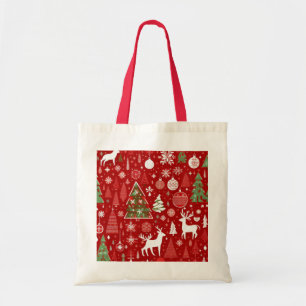 Bolso De Tela Navidades temática árboles de Navidad copos de nie