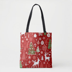 Bolso De Tela Navidades temática árboles de Navidad copos de nie