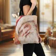 Navidades Tote Bag Vintage Santa Clause Retro Xmas