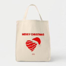 Bolso De Tela Navidades Tote de compras en Santa Heart
