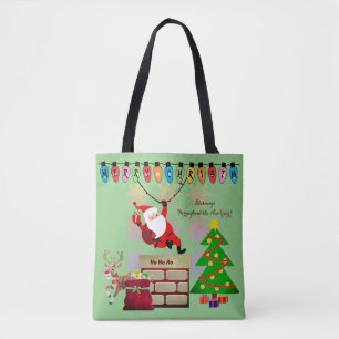 Bolso De Tela Navidades Tote Spirit Santa Carry-all