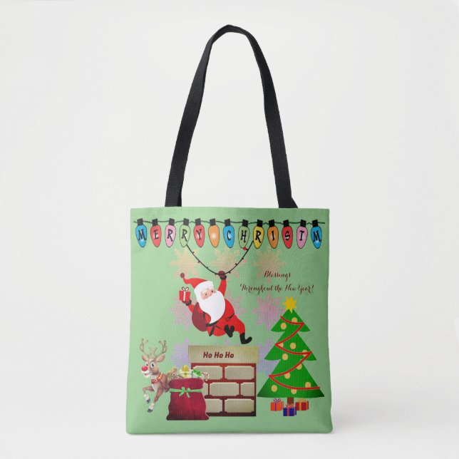 Bolso De Tela Navidades Tote Spirit Santa Carry-all (Anverso)