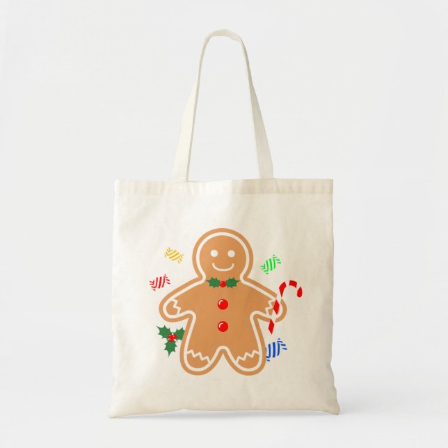 Bolso De Tela Navidades tratan a un hombre de pan de jengibre (Frente)