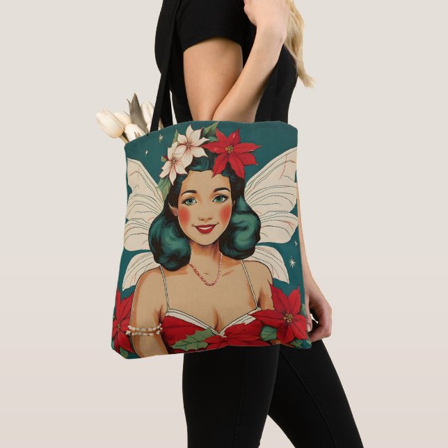 Bolso De Tela Navidades tropicales retro 50 Starlet de Pin-Up (Detalle)