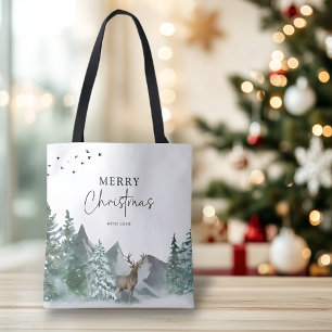 Bolso De Tela Navidades Vacaciones en Pino de color de agua verd