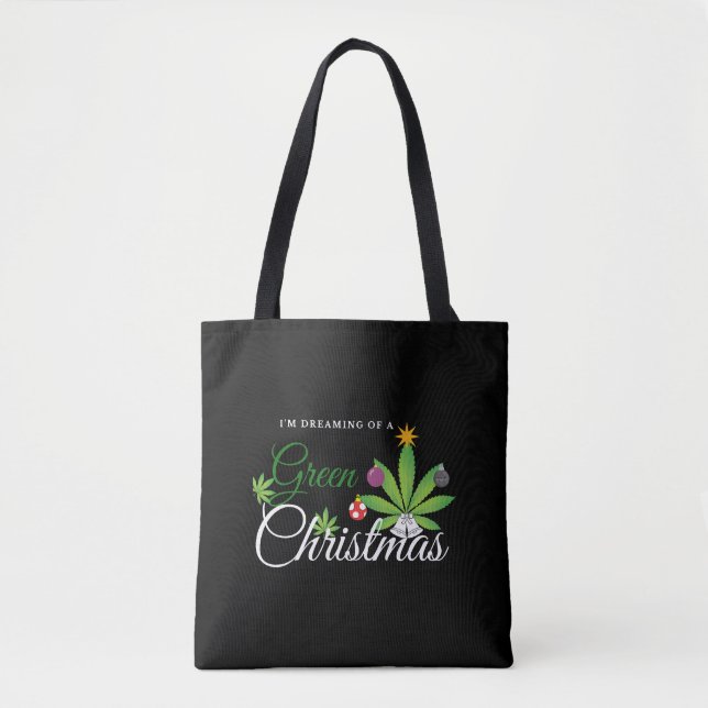 Bolso De Tela Navidades verdes Weed Shirt (Anverso)
