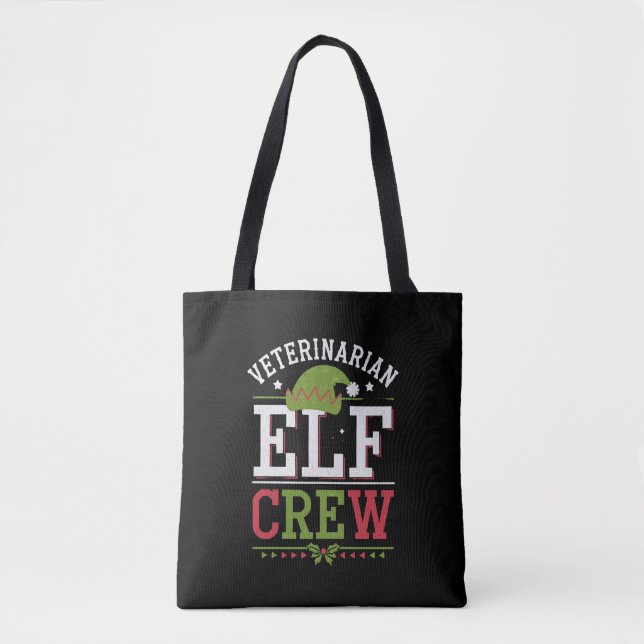 Bolso De Tela Navidades Veterinarios Elf Técnico Veterinario (Anverso)