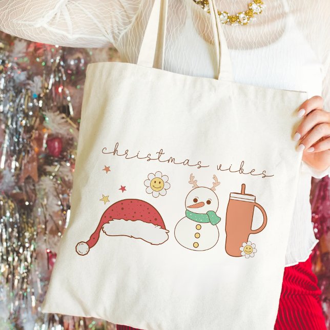 Bolso De Tela Navidades Vibes | Festividad Cuta (Christmas Vibes | Cute Festive Tote Bag
)
