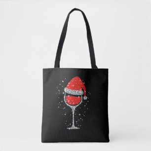 Bolso De Tela Navidades Vino Vidrio Snowflakes Santa Hat Vino Ro