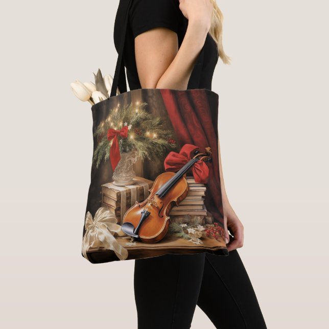 Bolso De Tela Navidades Violin Music (Detalle)