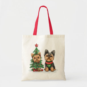 Bolso De Tela Navidades Yorkie Dogs