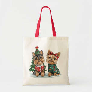 Bolso De Tela Navidades Yorkie Dogs