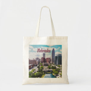 Bolso De Tela Nebraska City Skyline Omaha