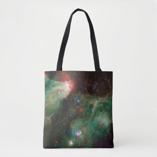 Bolso De Tela Nebulosa Verde Cepheus B y C (Anverso)