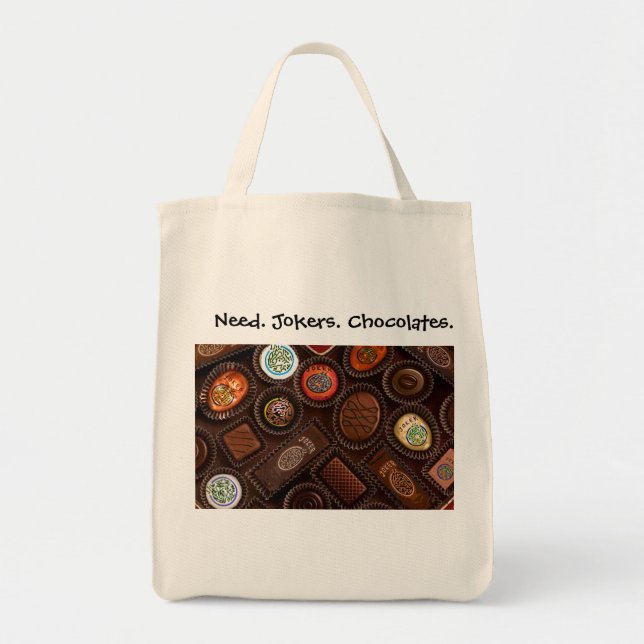Bolso De Tela Necesidad. Comodines. Chocolates. Ultramarinos (Frente)