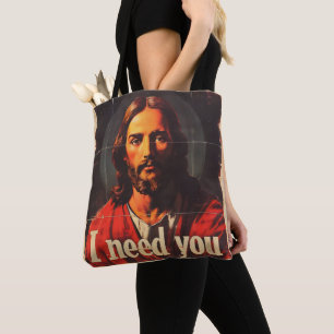 Bolso De Tela Necesito a Cristo Vintage
