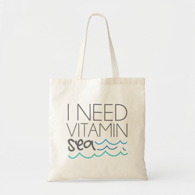 Bolso De Tela Necesito el mar de la vitamina (Frente)