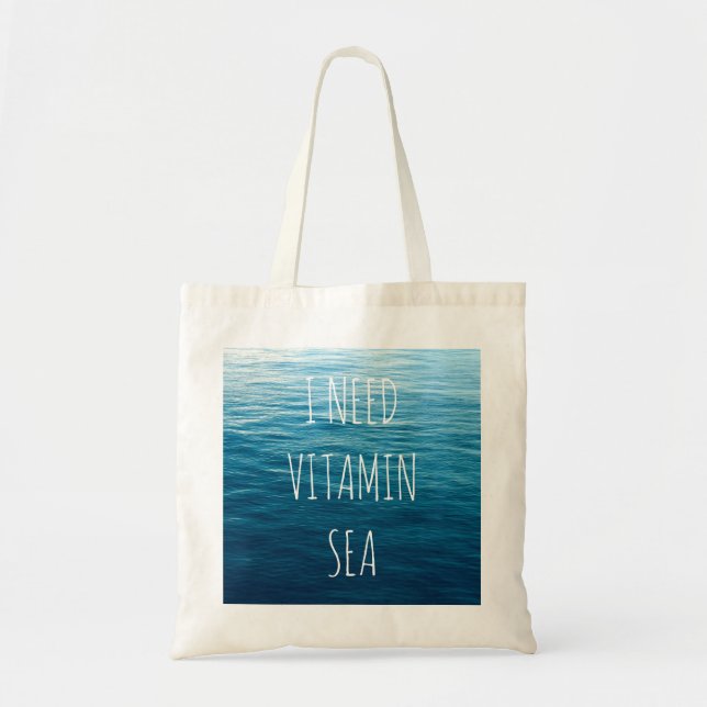 Bolso De Tela NECESITO EL MAR de la VITAMINA - empaquete con el (Frente)