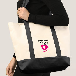 Bolso De Tela Necesito más café rosa