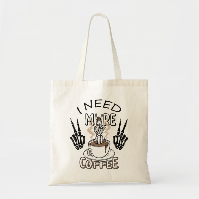 Bolso De Tela Necesito más camisa de café Ropa estética Café (Frente)
