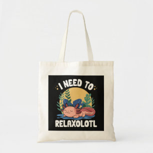Bolso De Tela Necesito relajarmeolotl divertido axolotl dormido