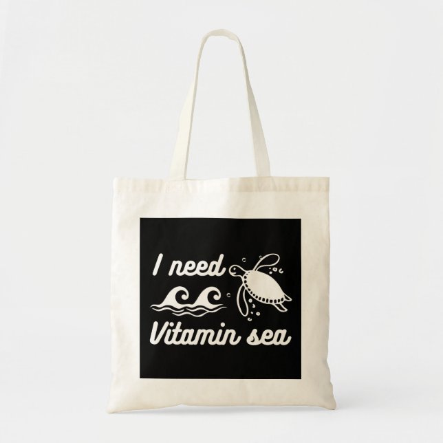 Bolso De Tela Necesito una tortuga marina de vitamina (Frente)